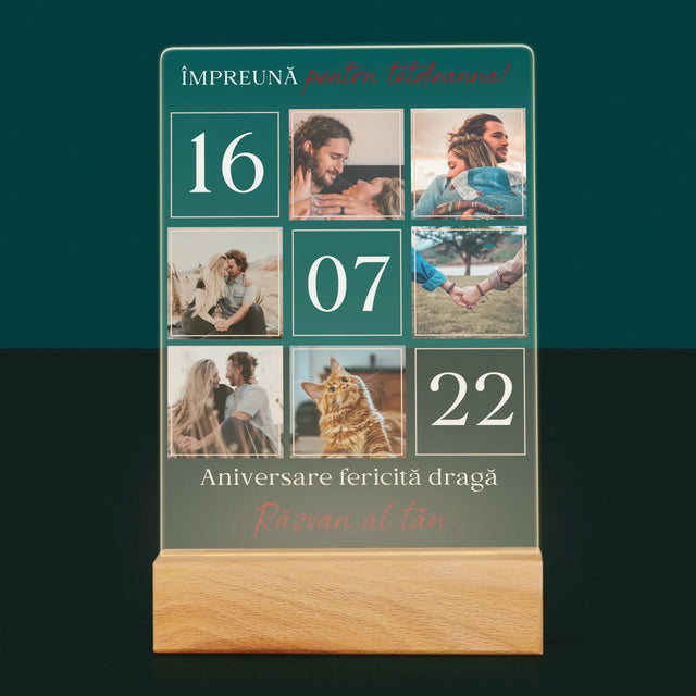 Colaj De Fotografii: Împreună Pentru Totdeauna! - Imprimare Pe Sticlă Acrilică (Verticală)