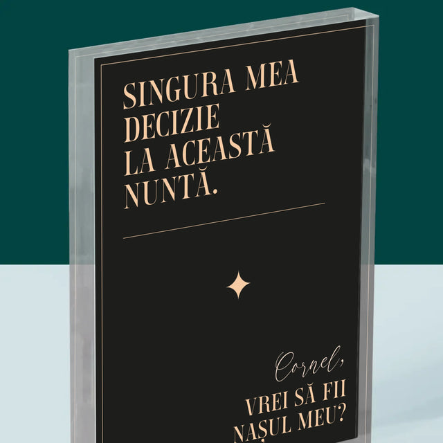 Numele Și Semnătura: Singura Mea Decizie - Bloc Acrilic