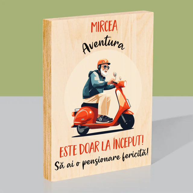 Numele Și Semnătura: Aventura Este Doar La Început - Imprimare Pe Lemn ( Verticală)