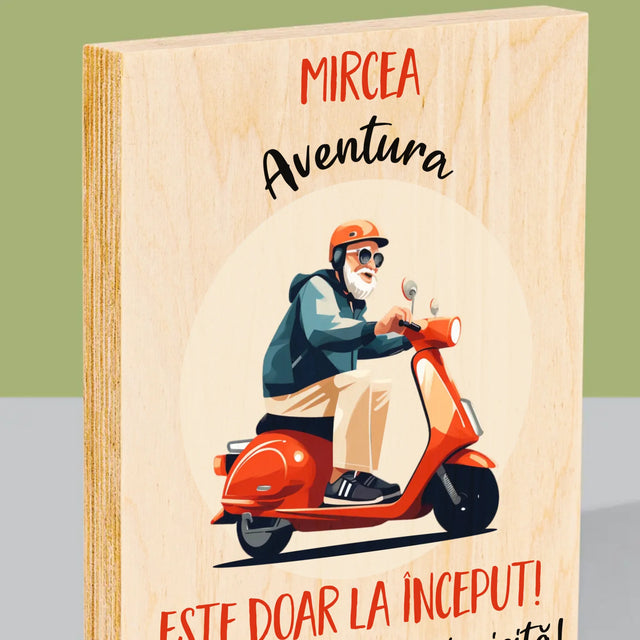 Numele Și Semnătura: Aventura Este Doar La Început - Imprimare Pe Lemn ( Verticală)
