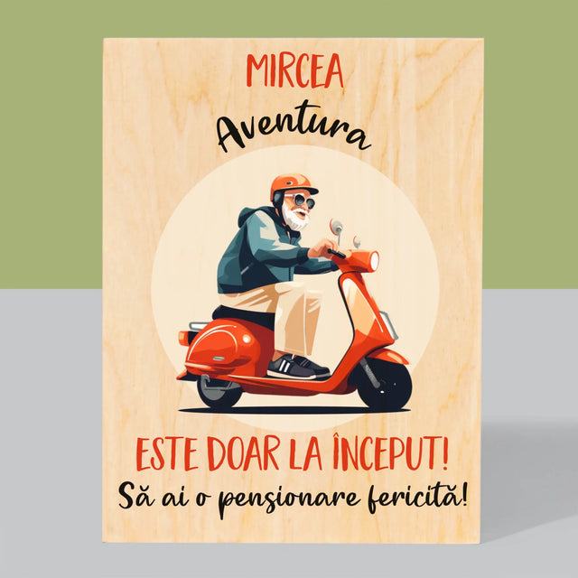 Numele Și Semnătura: Aventura Este Doar La Început - Imprimare Pe Lemn ( Verticală)