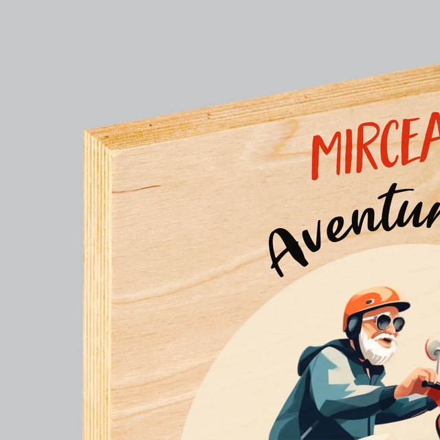 Numele Și Semnătura: Aventura Este Doar La Început - Imprimare Pe Lemn ( Verticală)