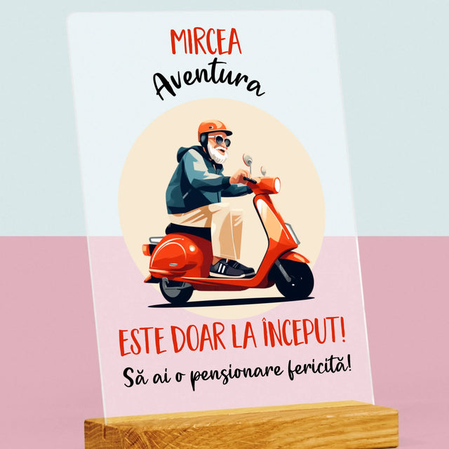 Numele Și Semnătura: Aventura Este Doar La Început - Imprimare Pe Sticlă Acrilică (Verticală)