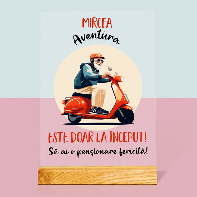 Numele Și Semnătura: Aventura Este Doar La Început - Imprimare Pe Sticlă Acrilică (Verticală)