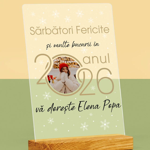 Colaj De Fotografii: An Nou Fericit - Imprimare Pe Sticlă Acrilică (Verticală)