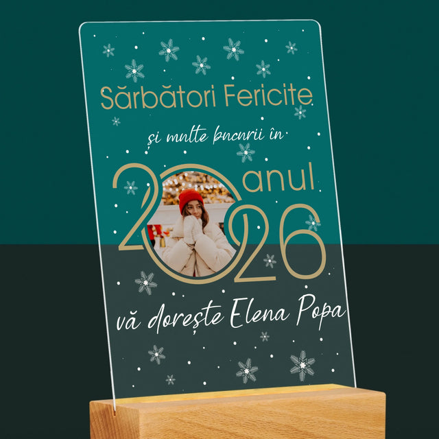 Colaj De Fotografii: An Nou Fericit - Imprimare Pe Sticlă Acrilică (Verticală)