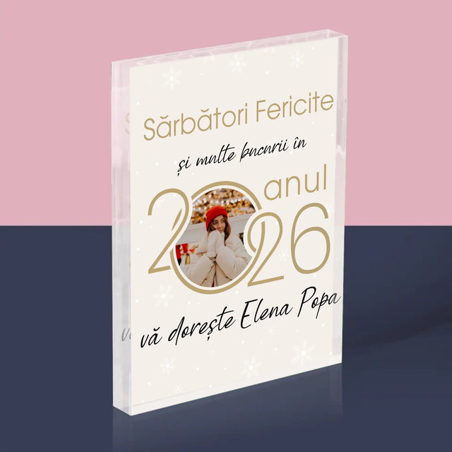 Colaj De Fotografii: An Nou Fericit - Bloc Acrilic
