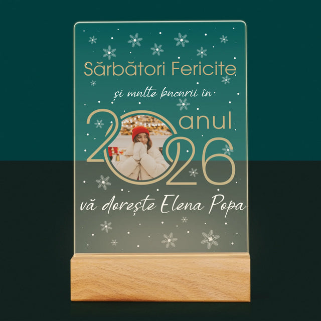 Colaj De Fotografii: An Nou Fericit - Imprimare Pe Sticlă Acrilică (Verticală)