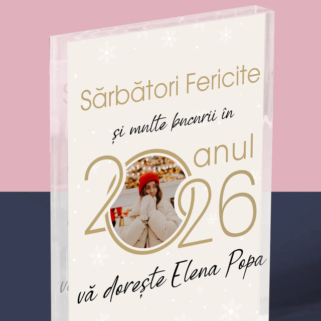 Colaj De Fotografii: An Nou Fericit - Bloc Acrilic