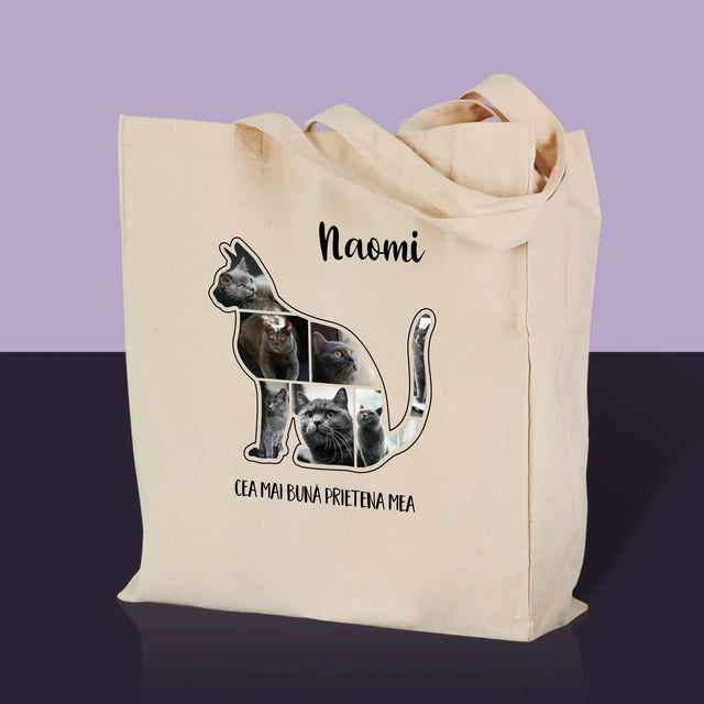 Formă Din Fotografii: Mâțul Cel Mai Bun Prieten - Sacoșă De Pânză