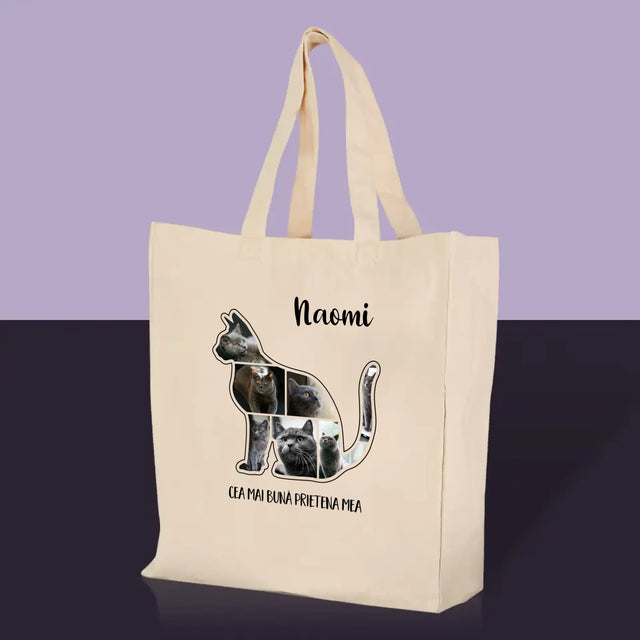 Formă Din Fotografii: Mâțul Cel Mai Bun Prieten - Sacoșă De Pânză