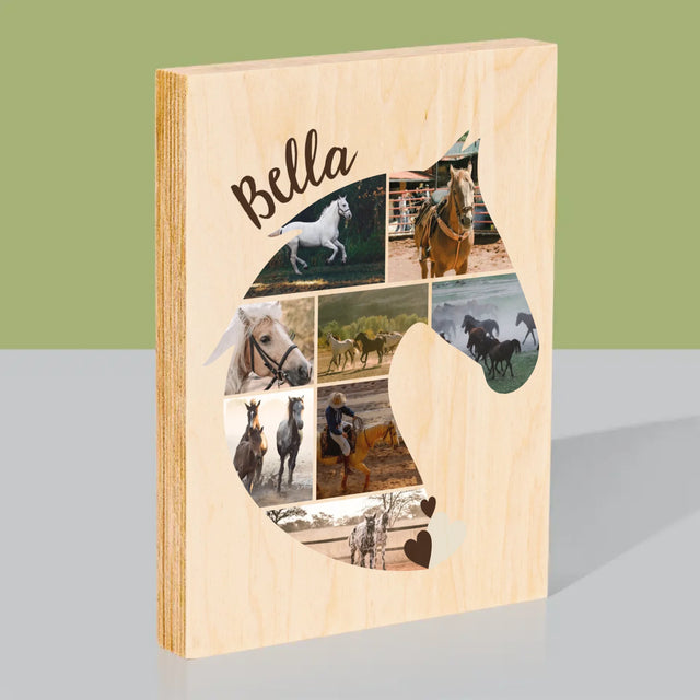 Formă Din Fotografii: Cal - Imprimare Pe Lemn ( Verticală)