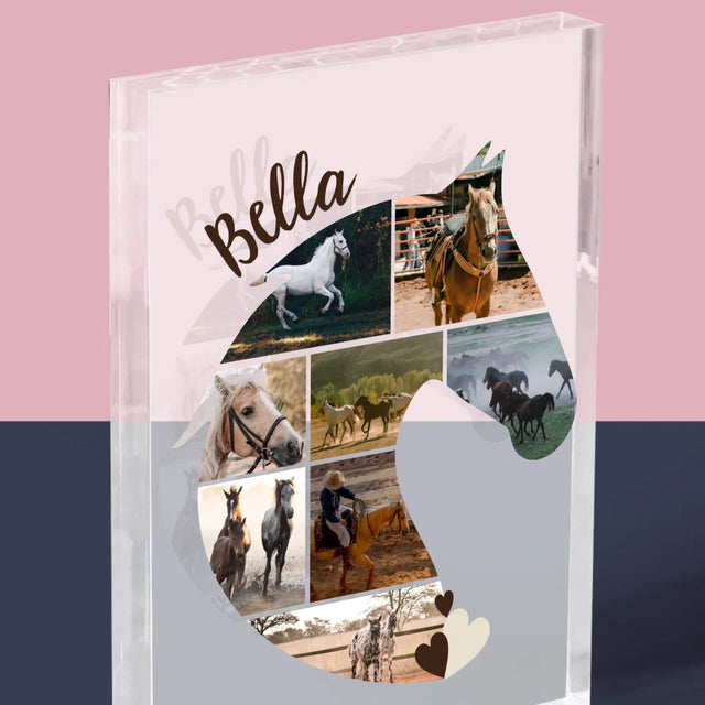 Formă Din Fotografii: Cal - Bloc Acrilic