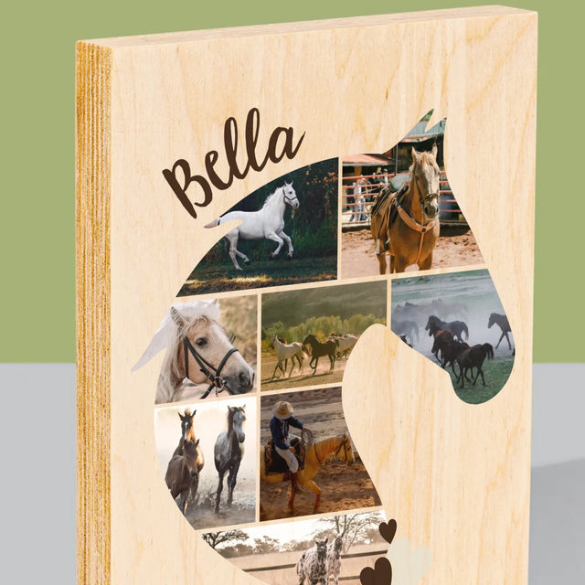 Formă Din Fotografii: Cal - Imprimare Pe Lemn ( Verticală)