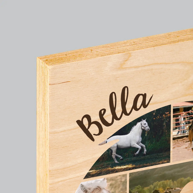 Formă Din Fotografii: Cal - Imprimare Pe Lemn ( Verticală)