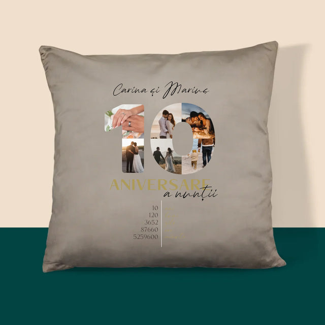 Cuvânt Din Fotografii: A 10-A Aniversare A Nunții - Pernă (Cu Fotografie)