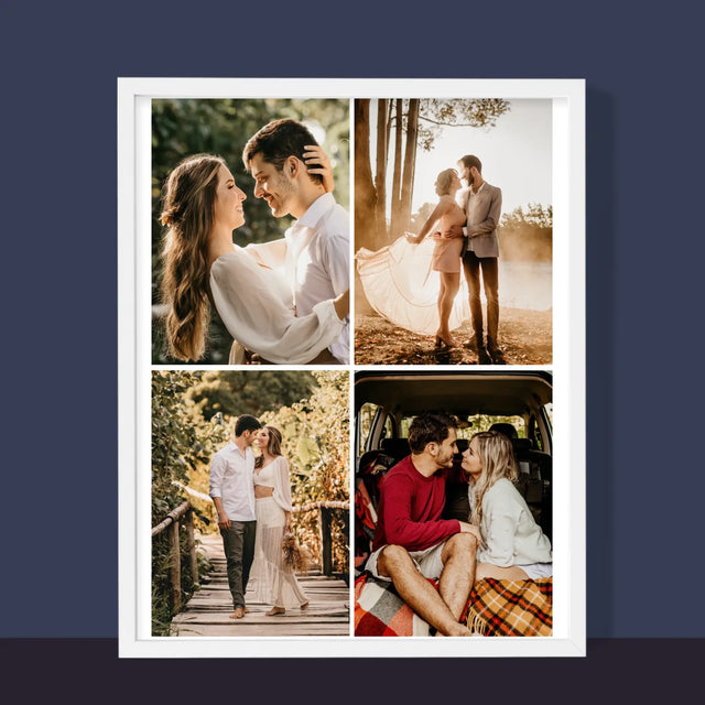 Colaj De Fotografii: 4 Fotografii - Imprimare Cu Ramă 30X40 (Verticală)