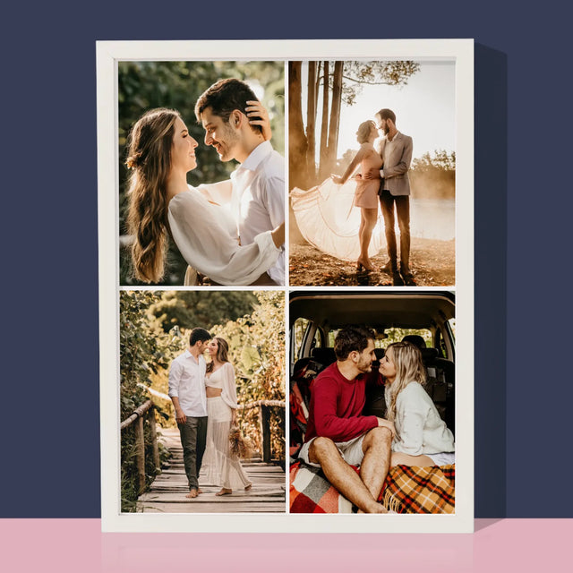 Colaj De Fotografii: 4 Fotografii - Imprimare Cu Ramă 30X40 (Verticală)
