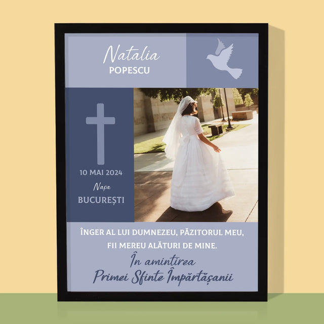 Fotografie Si Semnătură: Îngerul Lui Dumnezeu Comuniune - Imprimare Cu Ramă 30X40 (Verticală)