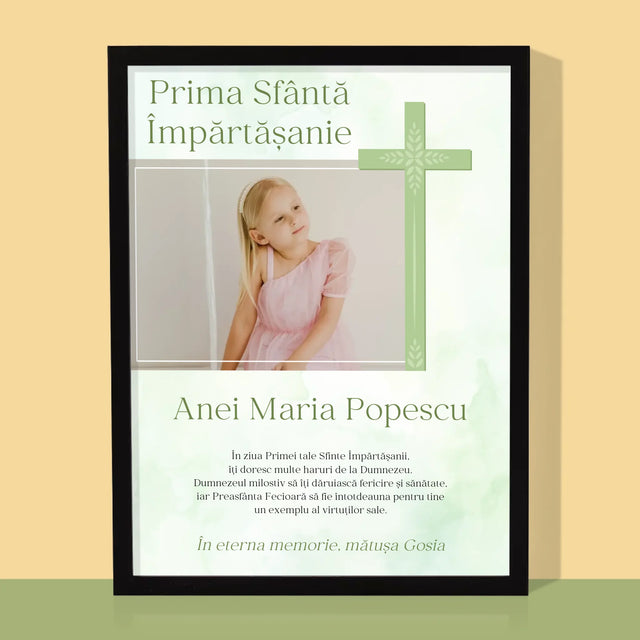 Fotografie Si Semnătură: Împărtășanie Fotografia Crucii - Imprimare Cu Ramă 30X40 (Verticală)