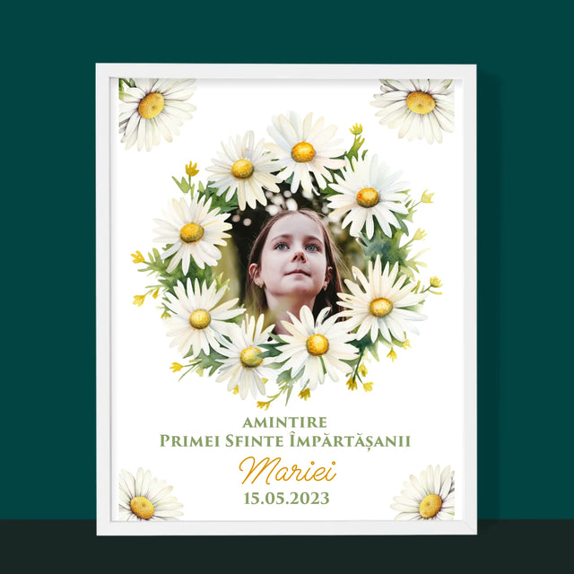 Fotografie Si Semnătură: Margaretele Amintire De La Sfânta Împărtășanie - Imprimare Cu Ramă 30X40 (Verticală)