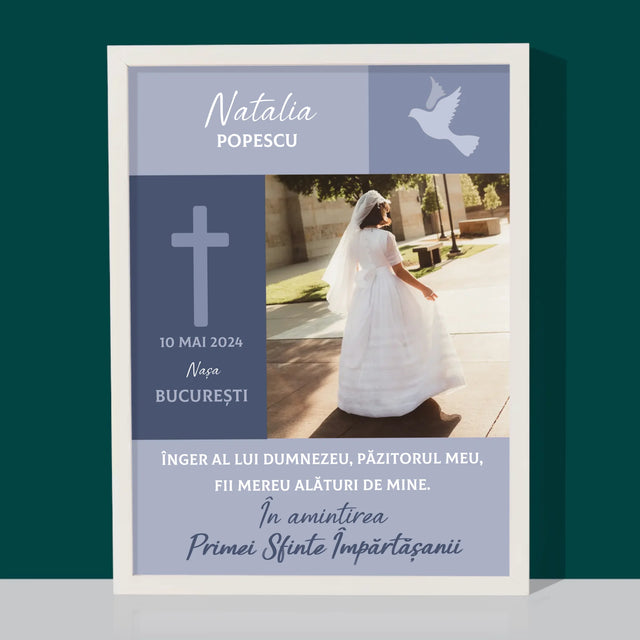 Fotografie Si Semnătură: Îngerul Lui Dumnezeu Comuniune - Imprimare Cu Ramă 30X40 (Verticală)