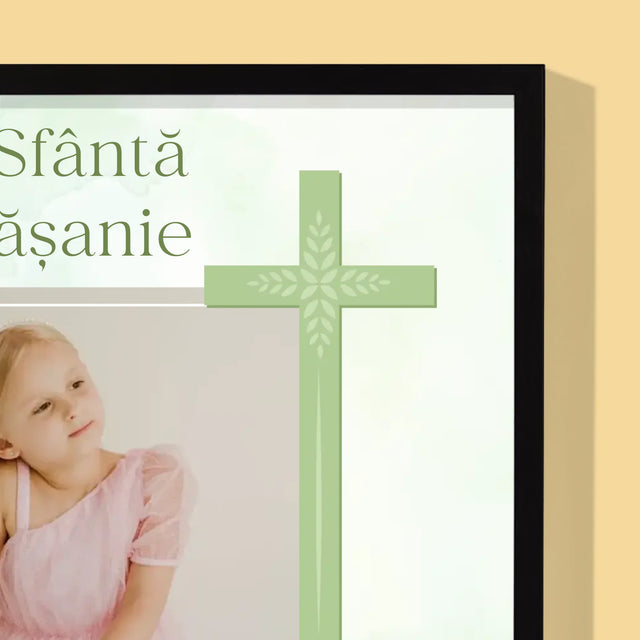 Fotografie Si Semnătură: Împărtășanie Fotografia Crucii - Imprimare Cu Ramă 30X40 (Verticală)