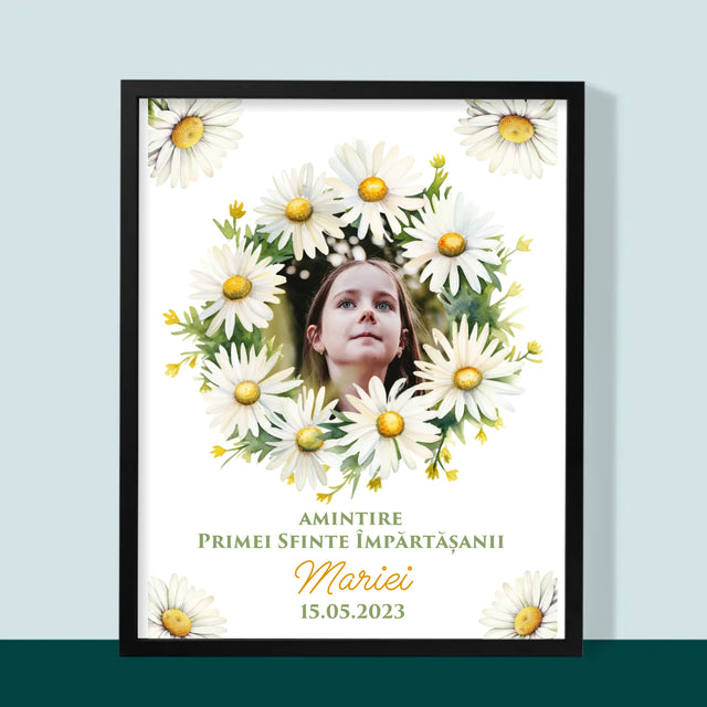Fotografie Si Semnătură: Margaretele Amintire De La Sfânta Împărtășanie - Imprimare Cu Ramă 30X40 (Verticală)