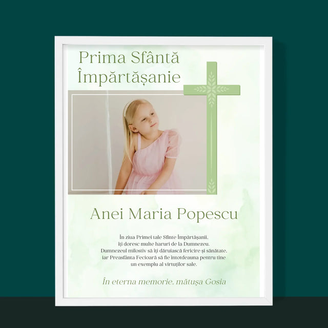 Fotografie Si Semnătură: Împărtășanie Fotografia Crucii - Imprimare Cu Ramă 30X40 (Verticală)