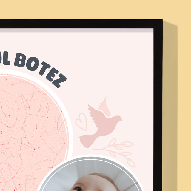 Harta Stelelor: Botez - Imprimare Cu Ramă 30X40 (Verticală)