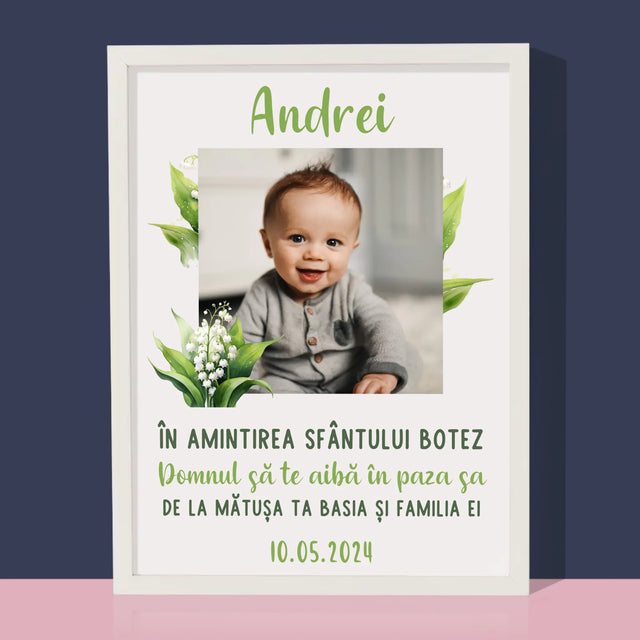Fotografie Si Semnătură: În Amintirea Sfântului Botez Lăcrămioare - Imprimare Cu Ramă 30X40 (Verticală)