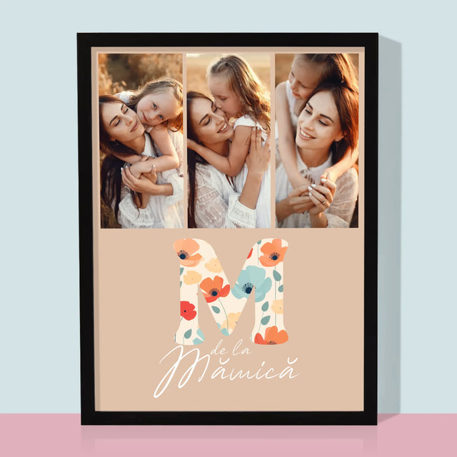Colaj De Fotografii: M De La Mămică - Imprimare Cu Ramă 30X40 (Verticală)