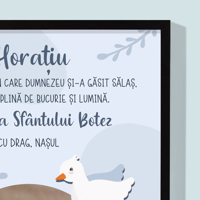 Fotografie Si Semnătură: Cu Ocazia Sfântului Botez, Vă Dorim - Imprimare Cu Ramă 30X40 (Verticală)