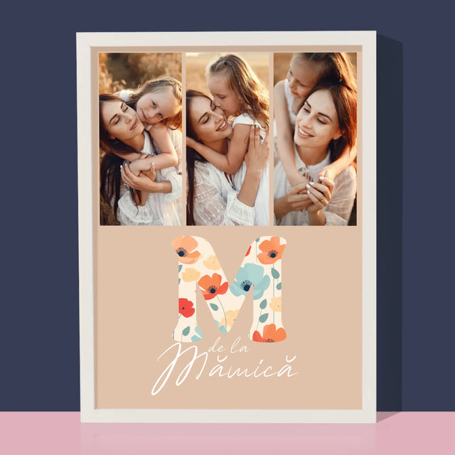 Colaj De Fotografii: M De La Mămică - Imprimare Cu Ramă 30X40 (Verticală)