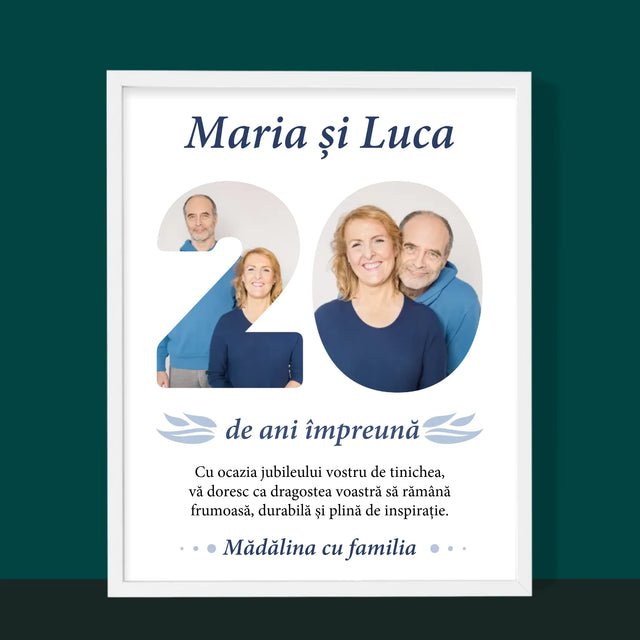 Cuvânt Din Fotografii: 20 De Ani Împreună - Imprimare Cu Ramă 30X40 (Verticală)
