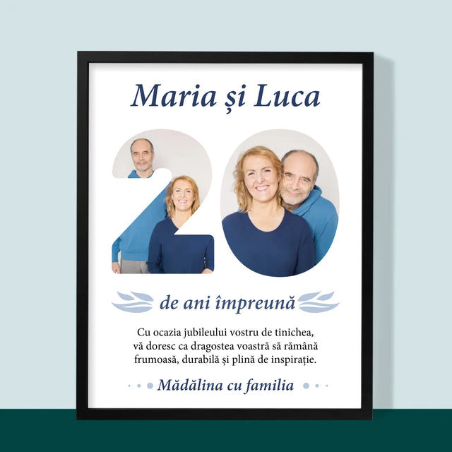 Cuvânt Din Fotografii: 20 De Ani Împreună - Imprimare Cu Ramă 30X40 (Verticală)