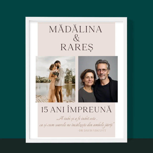 Colaj De Fotografii: A Iubi Și A Fi Iubit - Imprimare Cu Ramă 30X40 (Verticală)