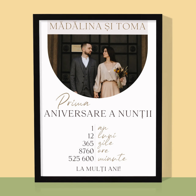Fotografie Si Semnătură: Prima Aniversare A Nunții - Imprimare Cu Ramă 30X40 (Verticală)