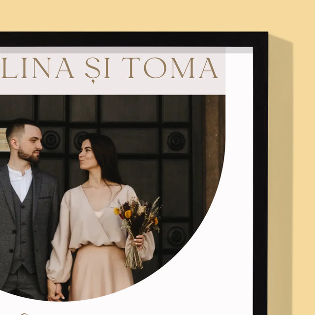 Fotografie Si Semnătură: Prima Aniversare A Nunții - Imprimare Cu Ramă 30X40 (Verticală)