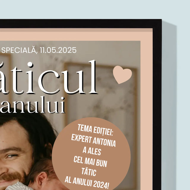 Copertă Derevistă: Tăticul Anului - Imprimare Cu Ramă 30X40 (Verticală)