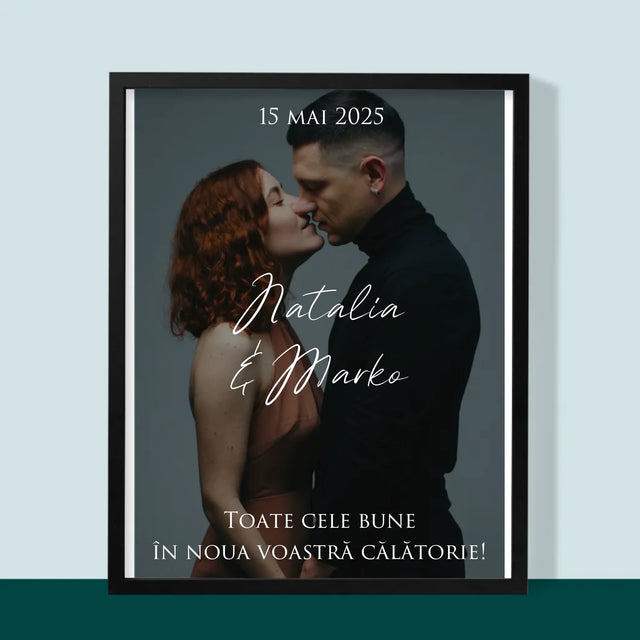 Fotografie Si Semnătură: Urări Fotografie De Nuntă - Imprimare Cu Ramă 30X40 (Verticală)