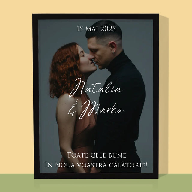 Fotografie Si Semnătură: Urări Fotografie De Nuntă - Imprimare Cu Ramă 30X40 (Verticală)