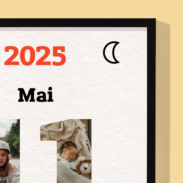 Cuvânt Din Fotografii: Felicitare Calendar Ziua Tatălui - Imprimare Cu Ramă 30X40 (Verticală)