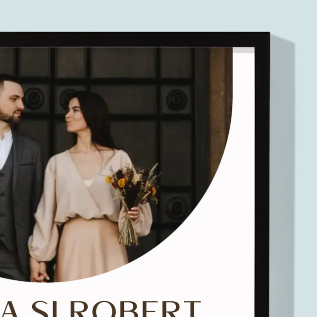 Colaj De Fotografii: Data Nunții - Imprimare Cu Ramă 30X40 (Verticală)