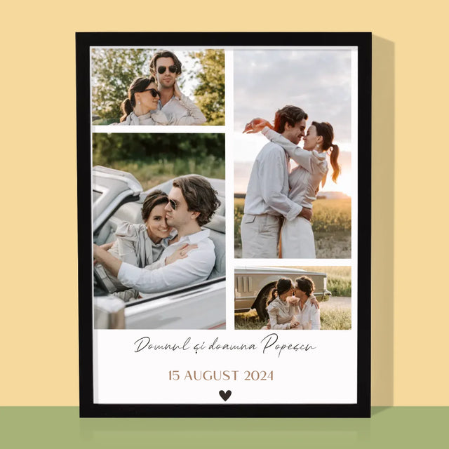 Colaj De Fotografii: Dl. Și Dna - Imprimare Cu Ramă 30X40 (Verticală)