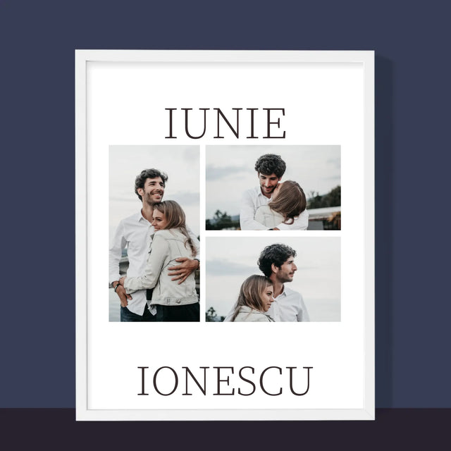 Colaj De Fotografii: Mr&Mrs Data - Imprimare Cu Ramă 30X40 (Verticală)