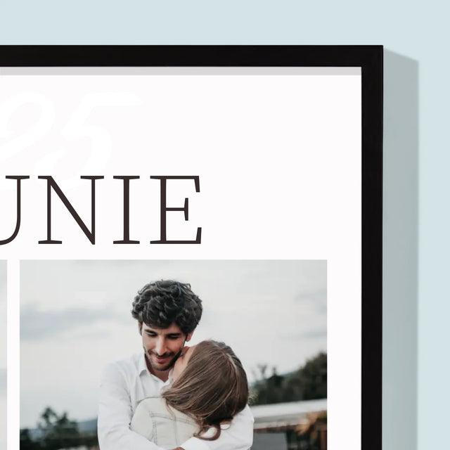 Colaj De Fotografii: Mr&Mrs Data - Imprimare Cu Ramă 30X40 (Verticală)