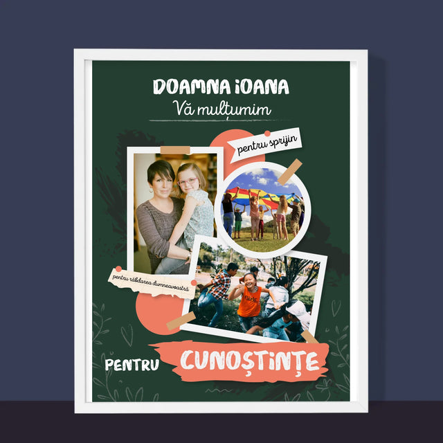 Colaj De Fotografii: Vă Mulțumim Pentru Cunoștințele Dumneavoastră - Imprimare Cu Ramă 30X40 (Verticală)