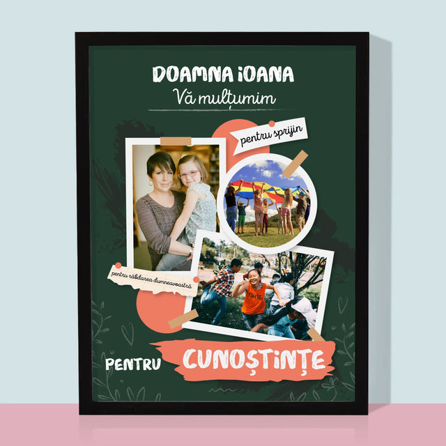 Colaj De Fotografii: Vă Mulțumim Pentru Cunoștințele Dumneavoastră - Imprimare Cu Ramă 30X40 (Verticală)