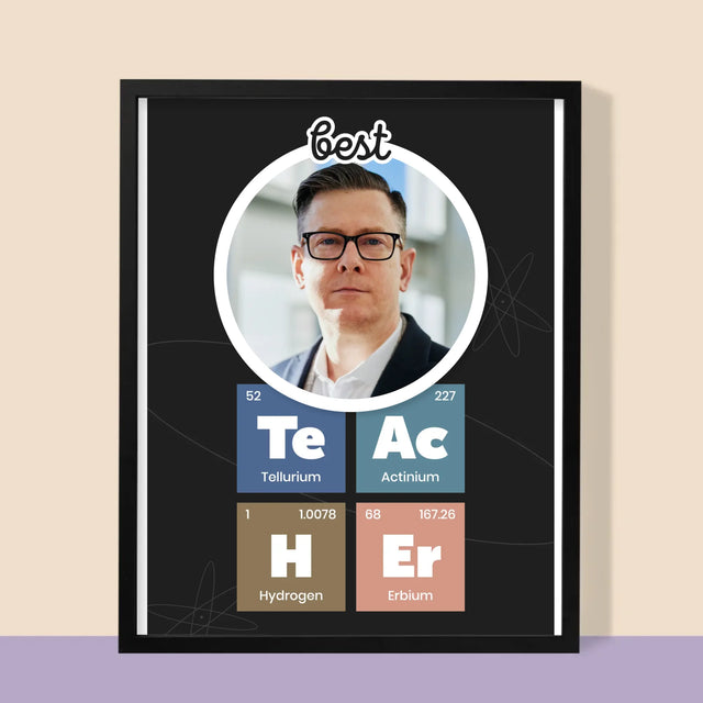 Fotografie Si Semnătură: Teacher Elemente Chimice - Imprimare Cu Ramă 30X40 (Verticală)